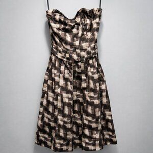 RW&CO Black Cream Strapless Fit & Flare Cocktail Dress Size 8